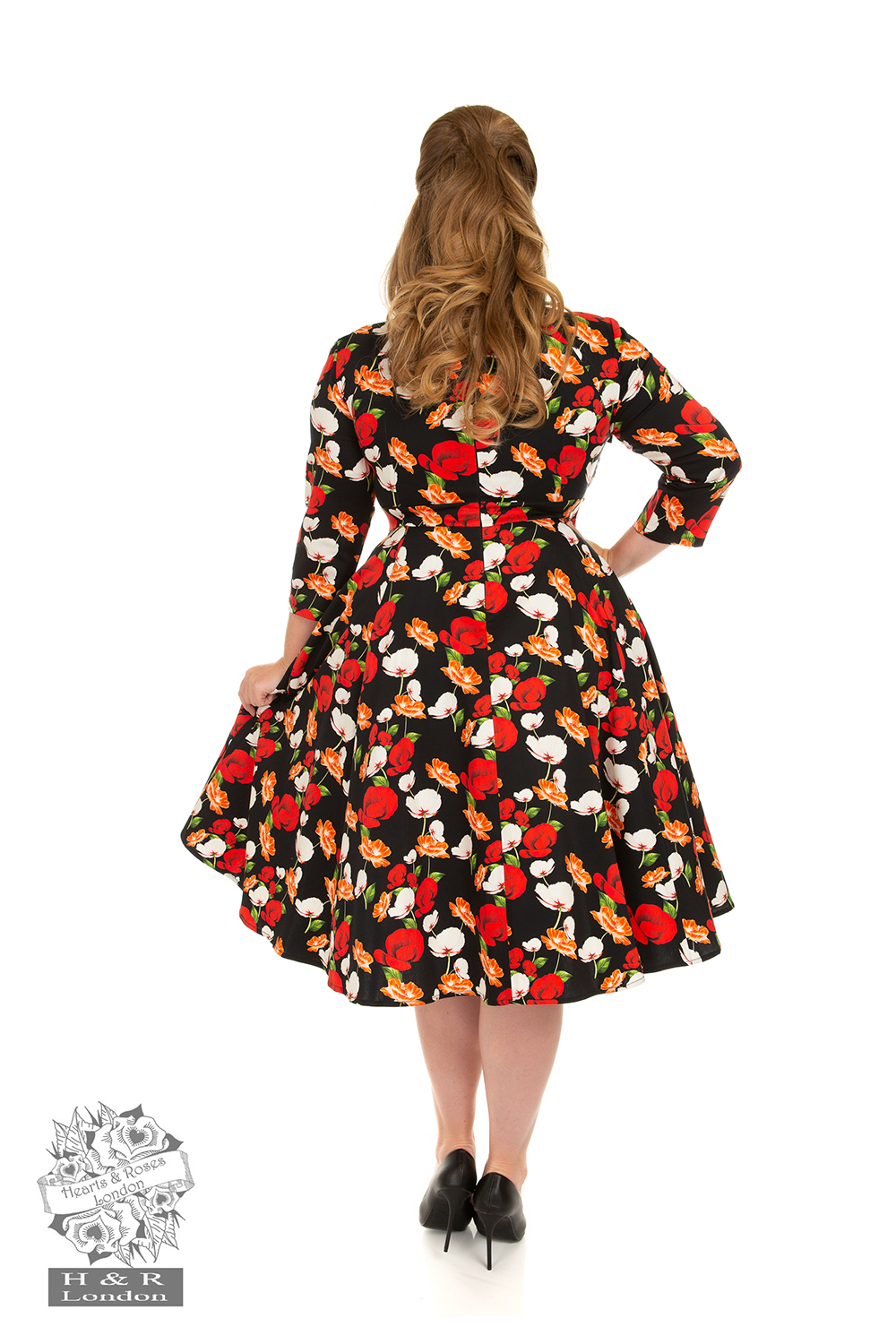 Delia Floral Swing Dress in Plus Size